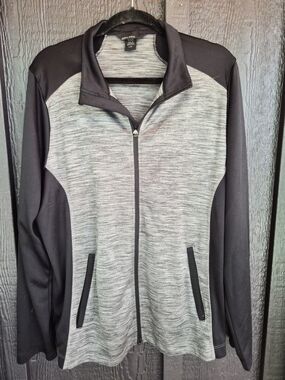 North End Women's Black & Gray Full-Zip Jacket